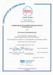 Сертификат EHEDG на насос серии CSA CSF Inox